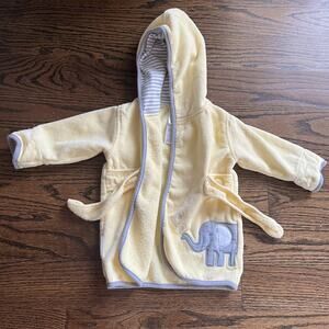 Carters baby boy/ girl bath hooded robe Sz. OS (0-9 mo) yellow elephant print